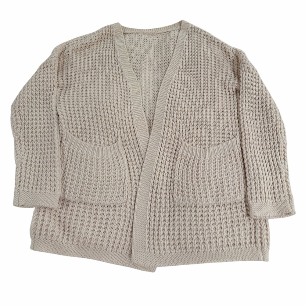 Womens Batwing Sleeve Long Cardigans Cable Knit Open Front Sweater